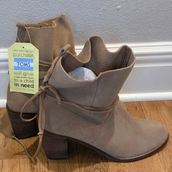 Toms Mila Ankle Tan Booties NWT Sz 9.5 - Picture 5 of 7